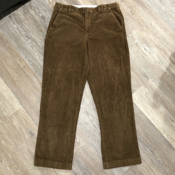 LL Bean Pants Mens 35x30 Brown Comfort Waist Corduroy Casual Cotton Straight Leg - Picture 7 of 11